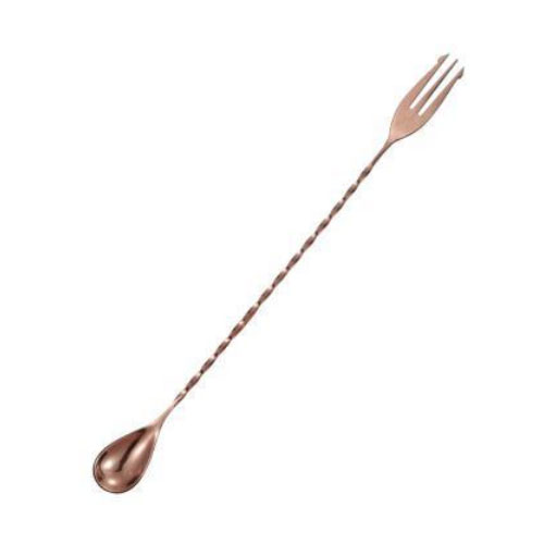 Aço inoxidável polido bartender mistura colher de uísque cocktail shaker colher de barra